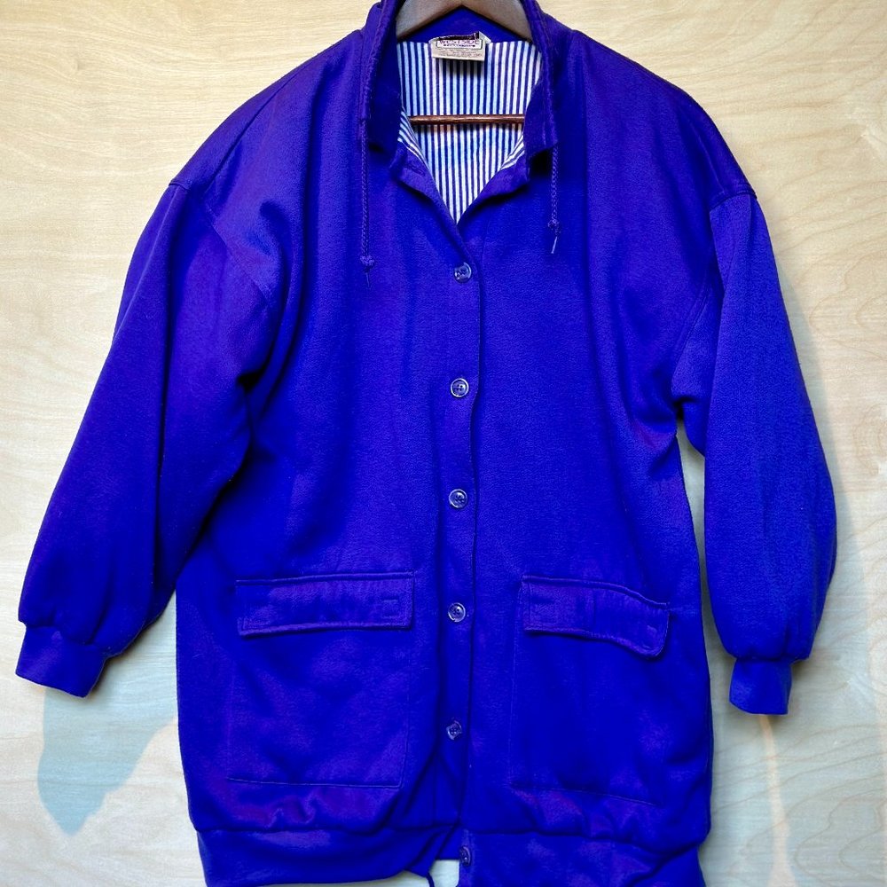 Vintage Westside Connection 90s Jacket Purple Striped Button Down Women's Size M